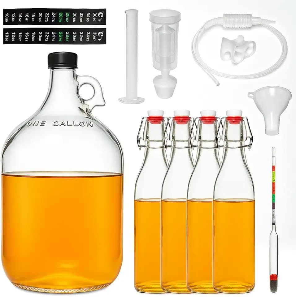Complete Mead Making Kit for Beginners,1 Gallon Glass Carboy Fermentation