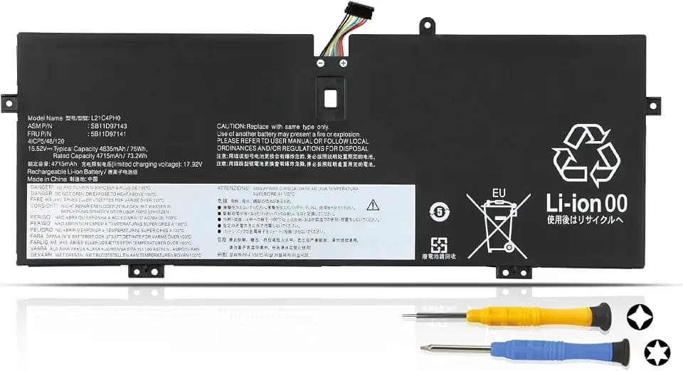 K KYUER 75Wh L21C4PH0 L21D4PH0 Laptop Akku für Lenovo Yoga 9-14IAP7 9-14IRP8 9-141AP7 9-141RP8 Series Type 82LU 83B1 82LU006GGE 82LU001EGE 82LU009PGE 83B1001FGE L21B4PH0 L21L4PH0 L21M4PH0 5B11D97141