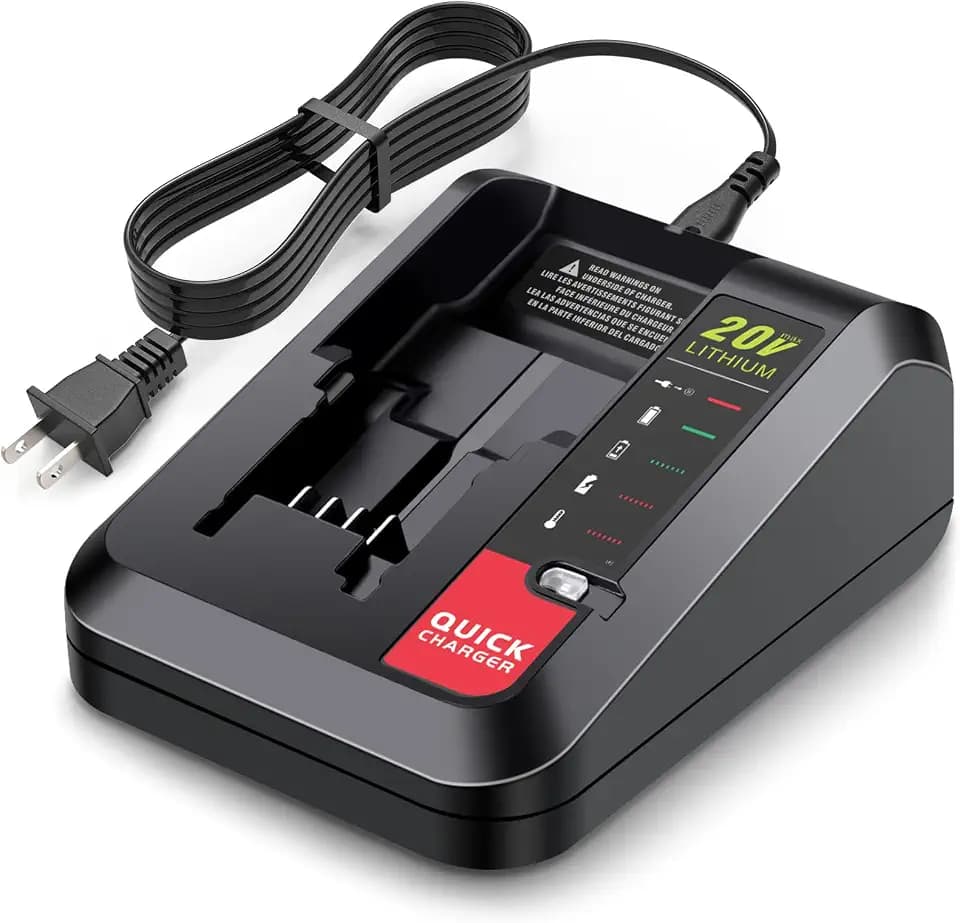 Quick Charger for Porter-Cable 20V MAX & for Black+Decker 20V MAX Battery PCC680L PCC681L PCC682L PCC685LP PCC699L and Battery LBXR20 LBXR2020 LBX4020