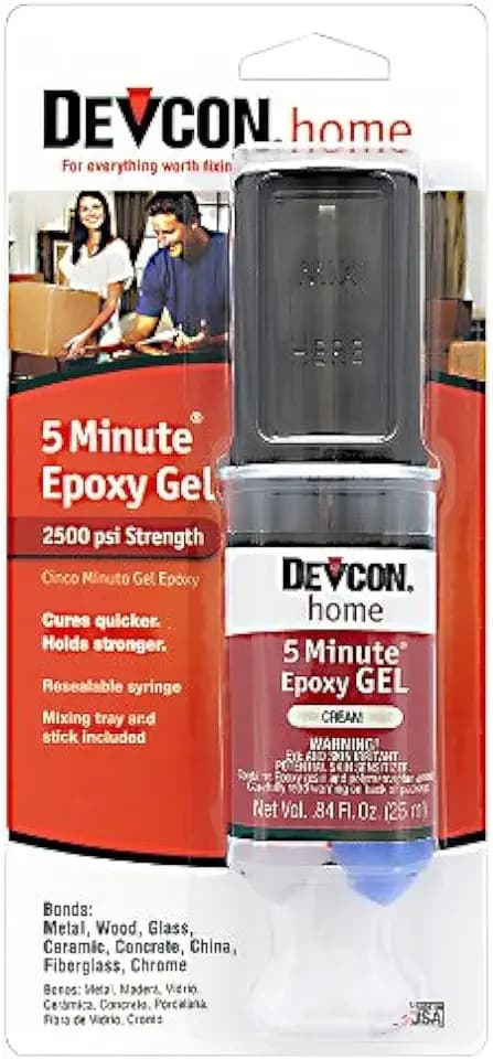Devcon (21045-6PK) 5-Minute Epoxy Gel - 25 ml Dev-Tube, (Pack of 6)