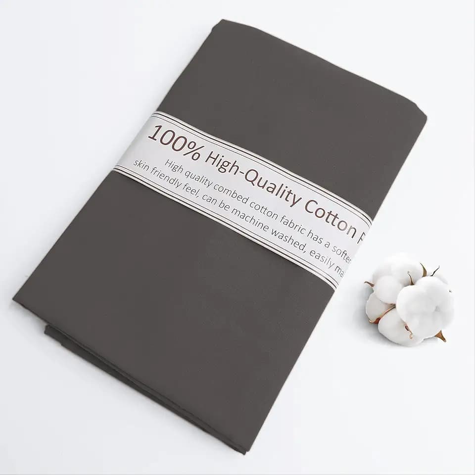 Dark Gray Cotton Fabric, Natural 100% Cotton Poplin Fabric by The Yard 59 Inches Wide Lining Fabric for Sewing Apparel Cloth Soft Embroidery Quilting, 10 Yard