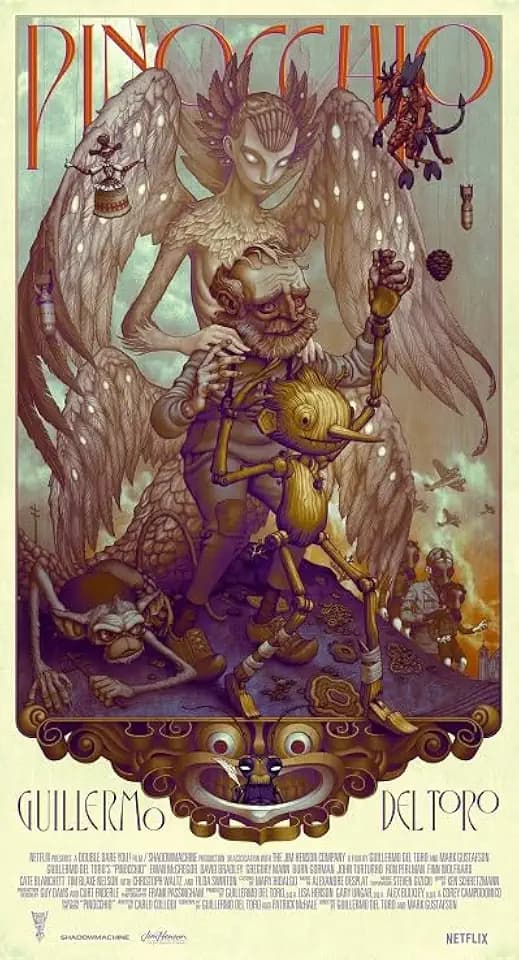 Guillermo del Toro's Pinocchio Movie Poster Print (27 x 40)