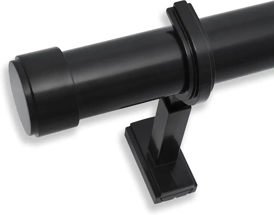 BlastHome® Luxury Fixed Length Curtain Rod, 4 ft, Tuxedo Black