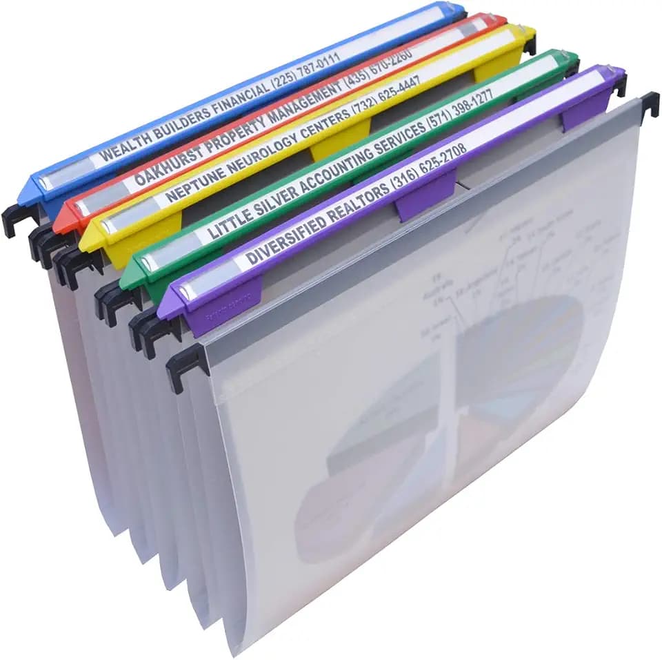 Ultimate Office MagniFile V-Bottom Hanging File Folders, Set of 5 Frost