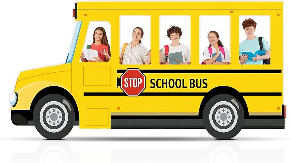 6.6 Feet Back to School Bus Photo Prop Cardboard Cutout