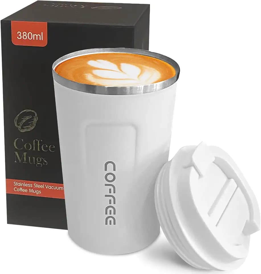 Insulated Travel Coffee Mug, Stainless Steel Coffee Cup with Leakproof Lid