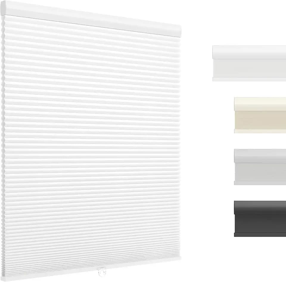 UNISHADES Light Filtering Cordless Cellular Shades, 18 5/8" W × 36" H White