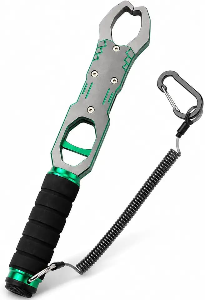 Fish Lip Gripper with Scale, 40LB Fish Grabber, One-Finger Quick Release