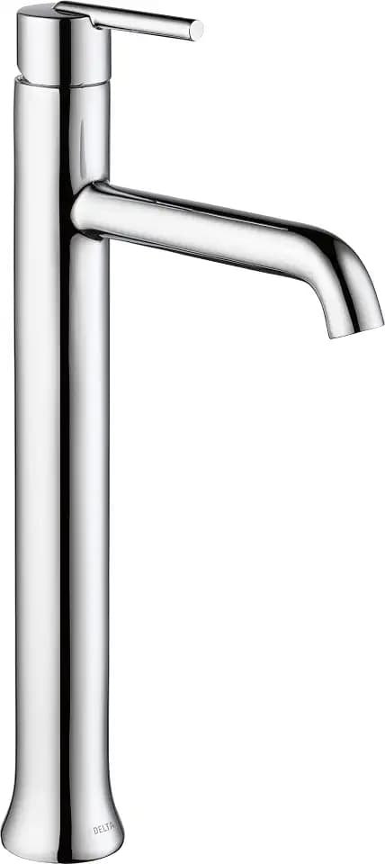 Delta Trinsic Vessel Sink Chrome Bathroom Faucet 1 Hole, Single Hole Bathroom Sink Faucet for Vanity, Chrome 759-DST