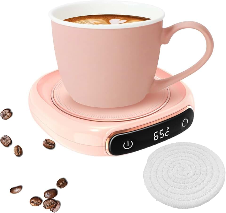 Coffee Mug Warmer, 3 Temp Settings Mug Warmer for Desk, Cup Warmer with LED Lights, Suitable for Coffee Mugs, Flat Bottomed Glasses, Stainless Steel Cups, Ceramic Mugs, Milk Boxes (No Cup)