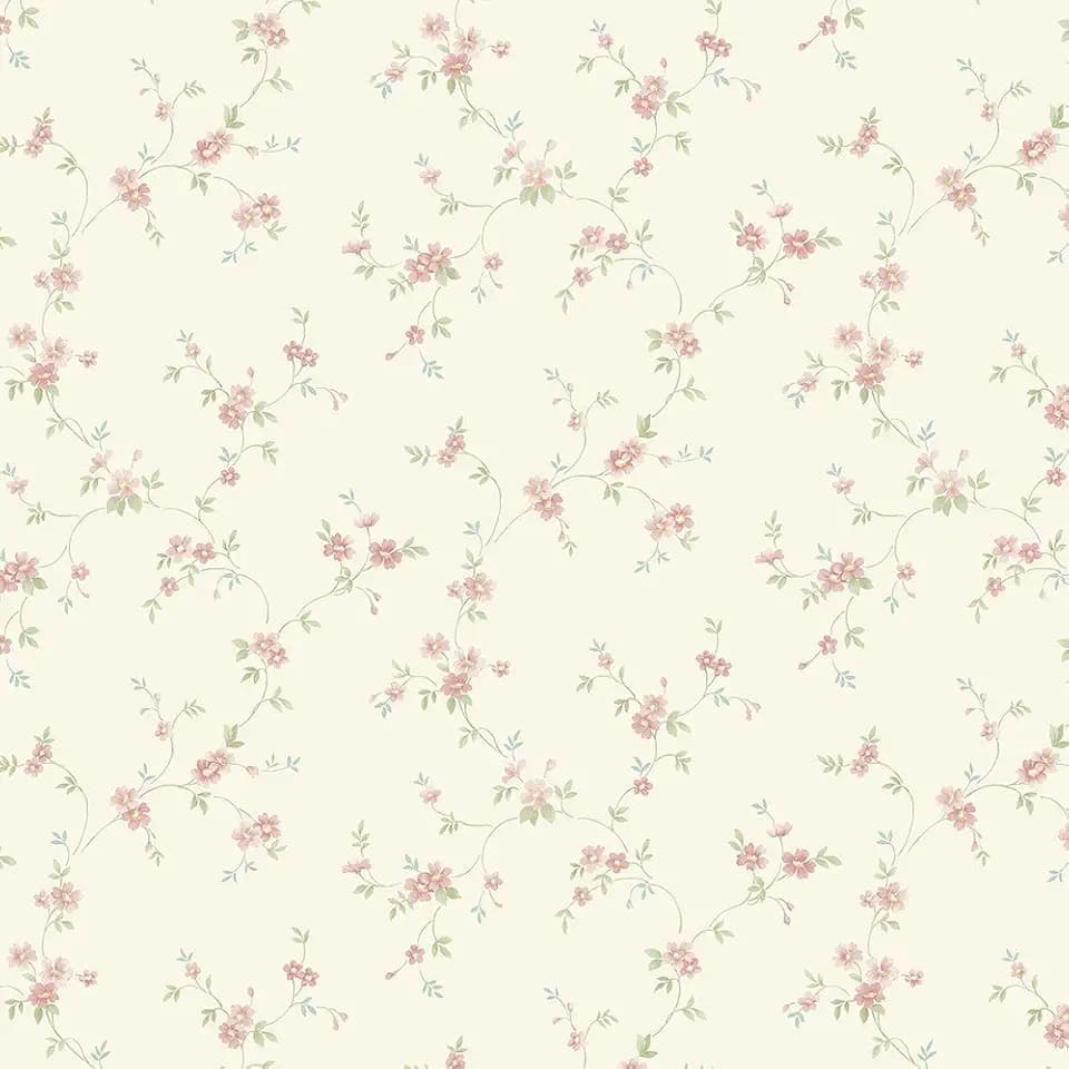 Manhattan Comfort NWPR33835 Kirkland Vinyl Petit Floral Trail Wallpaper, Beige