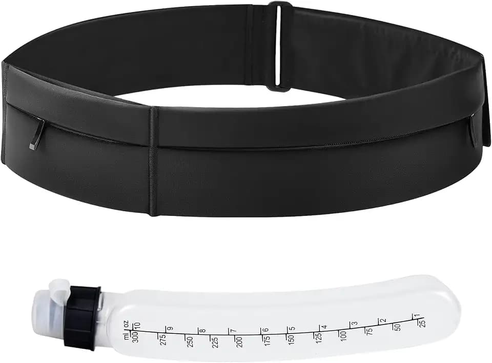 Waterproof Running Belt with Phone Holder & Water Bottle - Adjustable Lightweight Fitness Belt for Jogging, Hiking, Cycling (Medium)