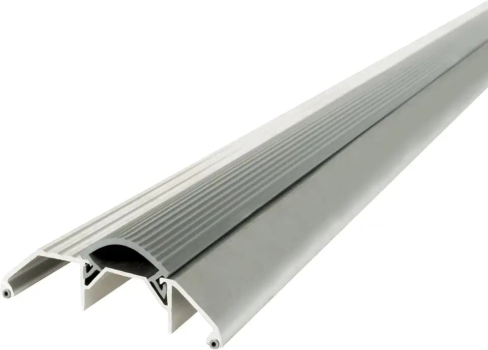 M-D Building Products 08003 3-3/4 in. x 1-1/8 in. x 32 in. Silver Aluminum and Vinyl Heavy-Duty High-Profile Threshold