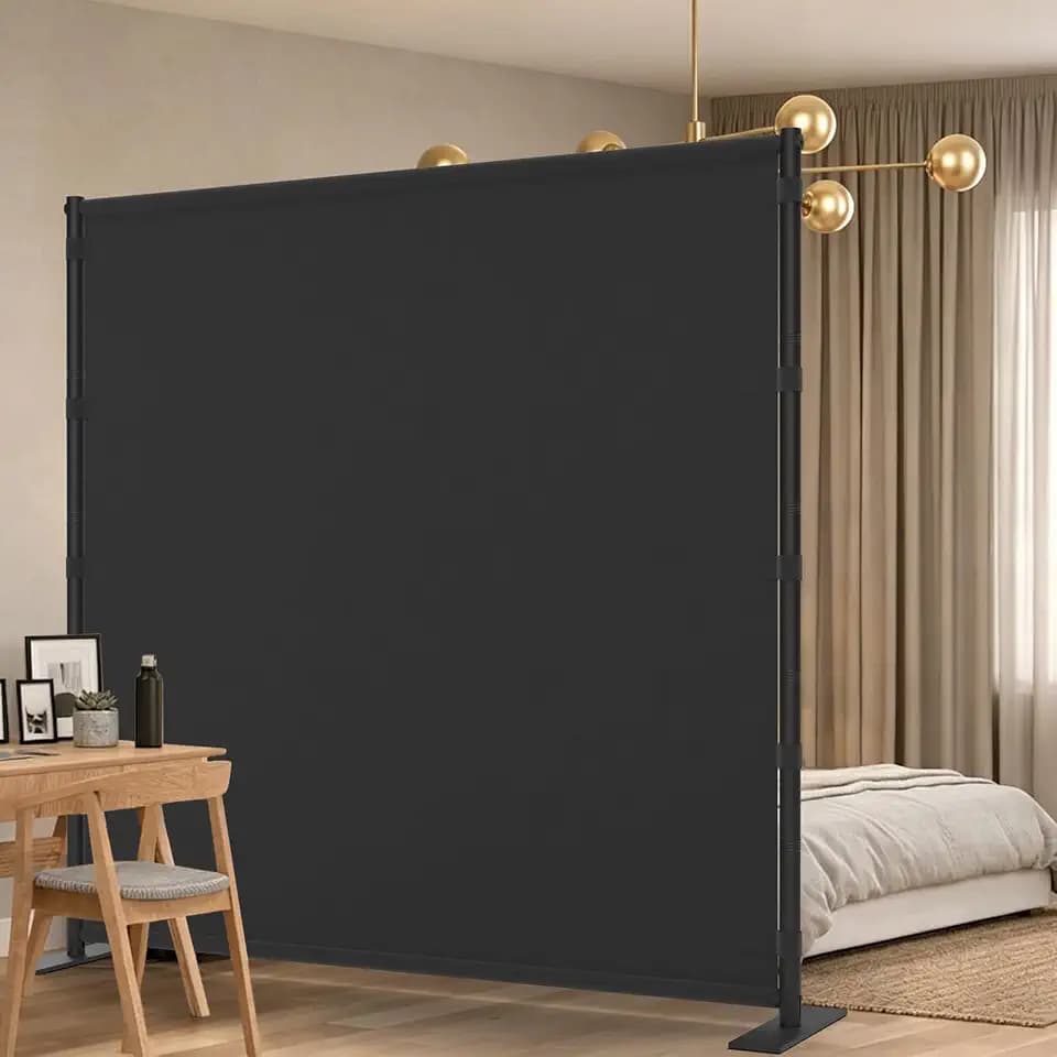 AKTOP Room Divider, Freestanding Single Panel Privacy Screen, Black