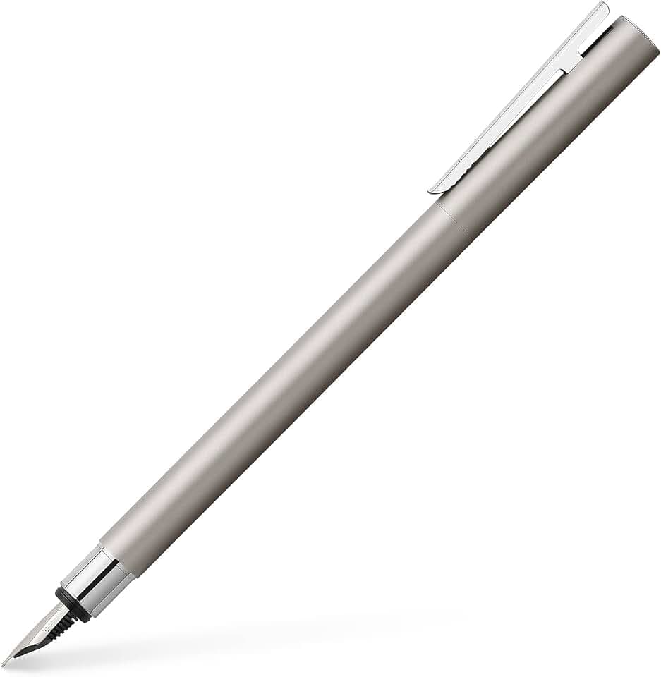 Faber-Castell NEO Slim Fountain Pen, Matte Stainless Steel - Fine