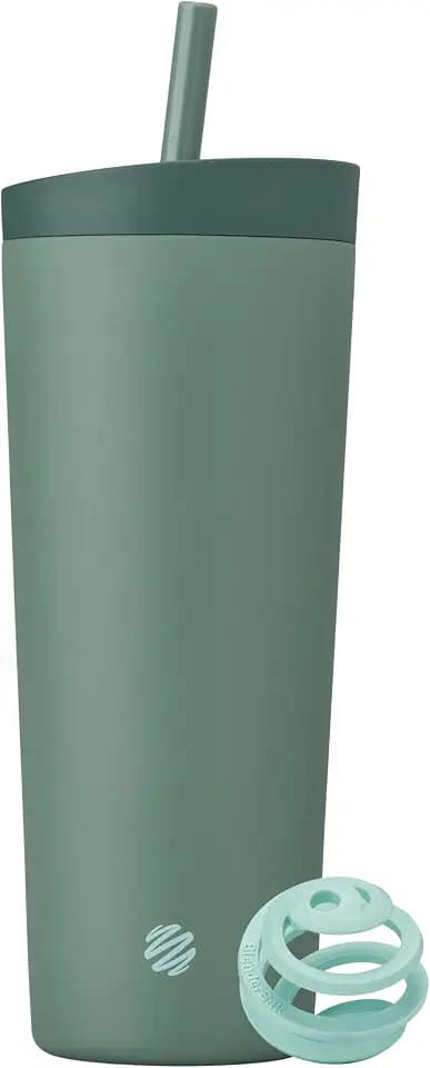 BlenderBottle Tumbler 2-in-1 Stainless Steel Shaker Bottle 24 oz, Sea Glass
