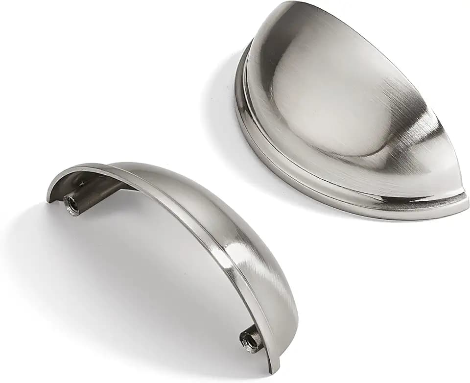 10 Pack 2-1/2" Drawer Pulls Brushed Satin Nickel Cabinet Cup Pulls Kitchen Hardware Cabinet Handles Drawer Handles Knobs 2-1/2 inch (64mm) Center to Center