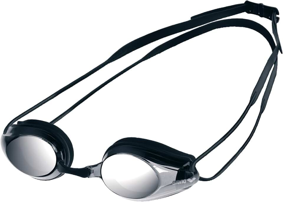 Arena Tracks Unisex Adult Essential Racing Swim Goggles Competitive Swimmers FINA-Approved Anti-Fog Mirror/Non-Mirror Lens