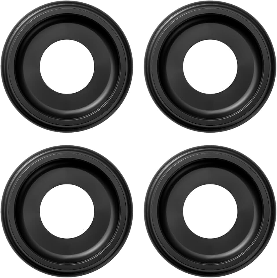 4 Pack Black Molded Nylon Ceiling Medallion for Light Fixtures and Ceiling Fans 10"OD x 4"ID x 1"P (Fits Canopies up to7-1/4")