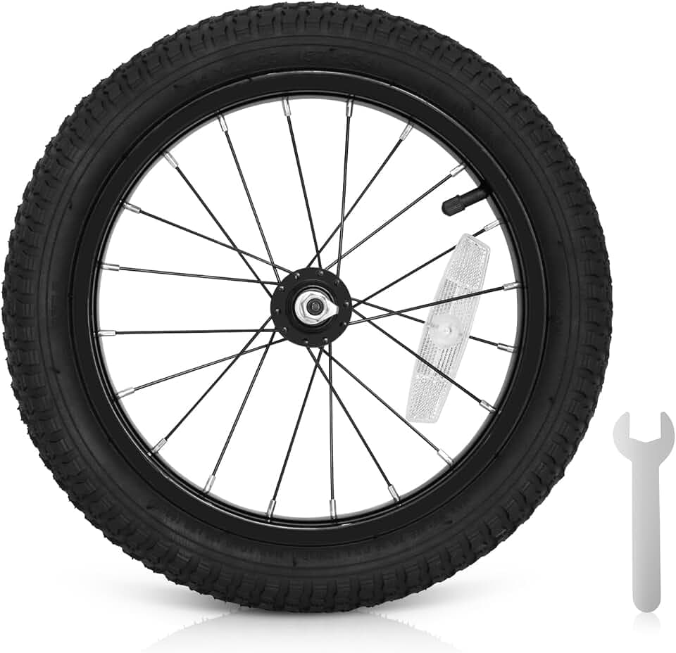 12/14/16/18/20 Inch Kids Bike Front Wheels Replacement with Solid Air Rubber Tire and Inner Tube, Bicycle Bike Wheels Don't Fit with Huffy Bike(13 Inch Wrench Included)