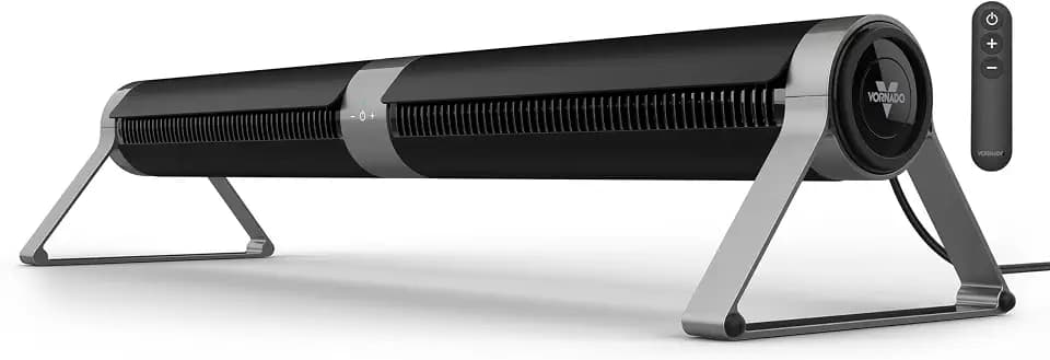 Vornado Airbar 6 Tower Fan and Horizontal Air Circulator with Remote Control, 44-Inch, 3 Speed Settings, Multi-Directional Airflow, Touch Control, Versatile Cooling Power, Magnetic Base, Black