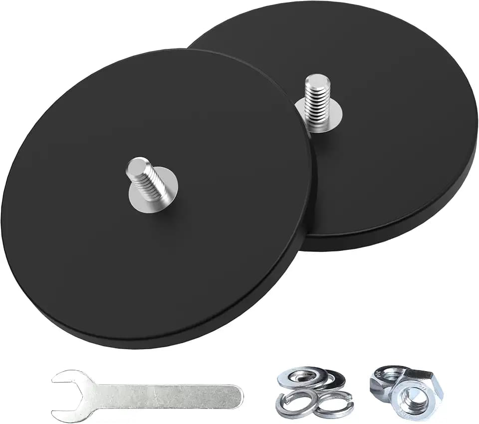 Magnetpro 2 Pieces Strong Rubber Coated Mounting Magnets 120 LB