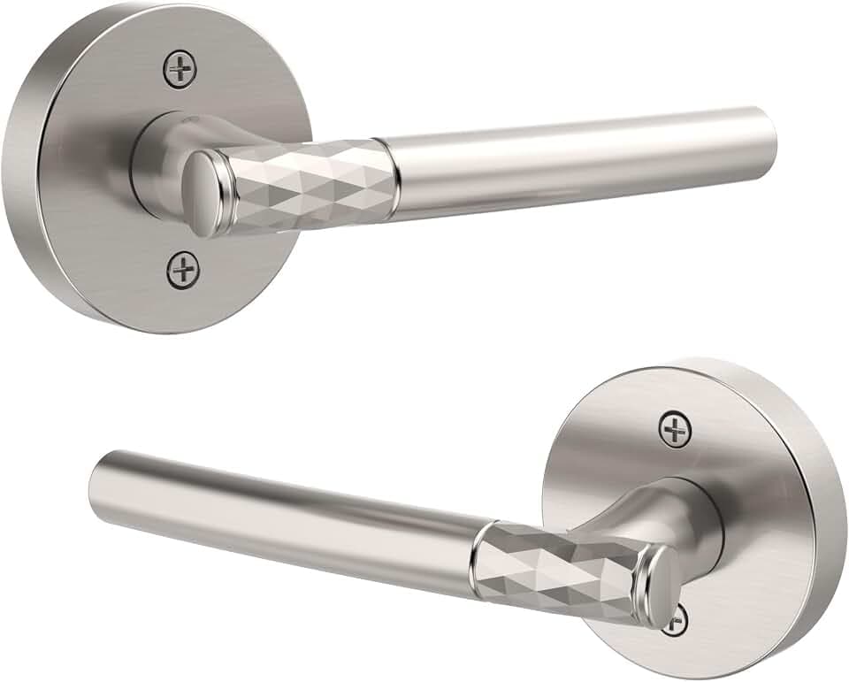 Zylaria 2 Pack Brushed Nickel Dummy Door Handle for Closet & French Doors