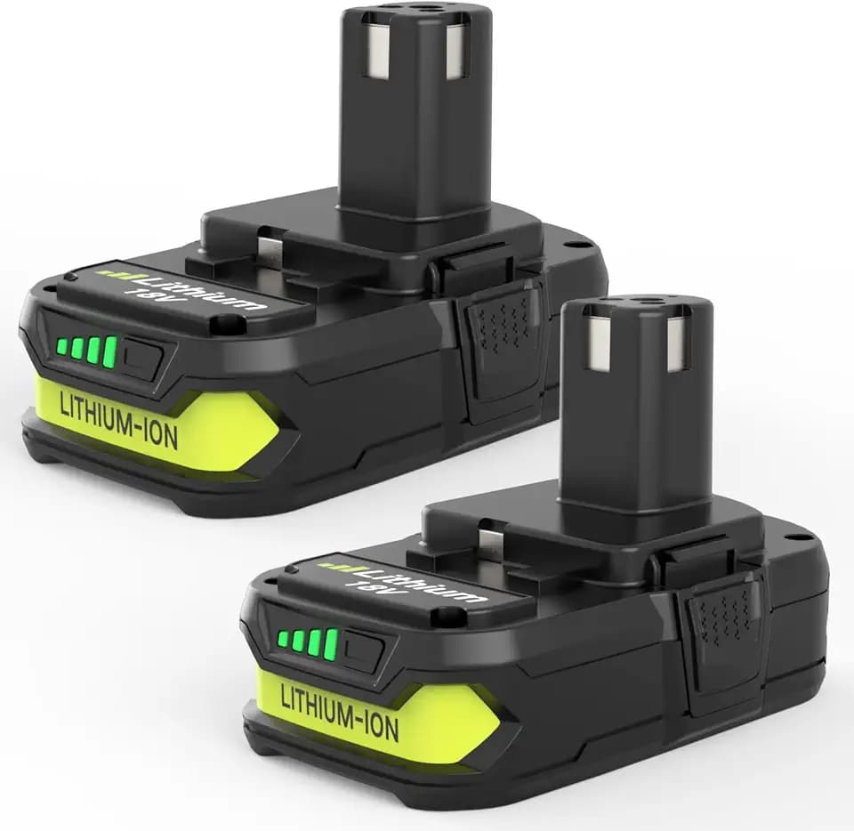 2 Packs 18 Volt 3.6AH Replacement for Ryobi 18V Battery 3600mAh(Green)
