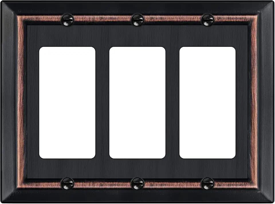 Metal Wall Plate for Electrical Outlets, Applicable to Triple Decoretor
