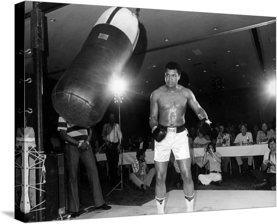 ART.COM Stretched Canvas Print Training of Muhammad Ali in Washington April 20, 1976, 24" x 18"