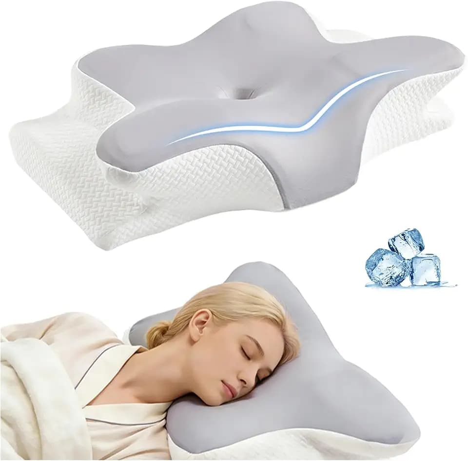 Ergo Cervical Neck Pillow for Sleep apnea, snoring and Neck Pain Relief