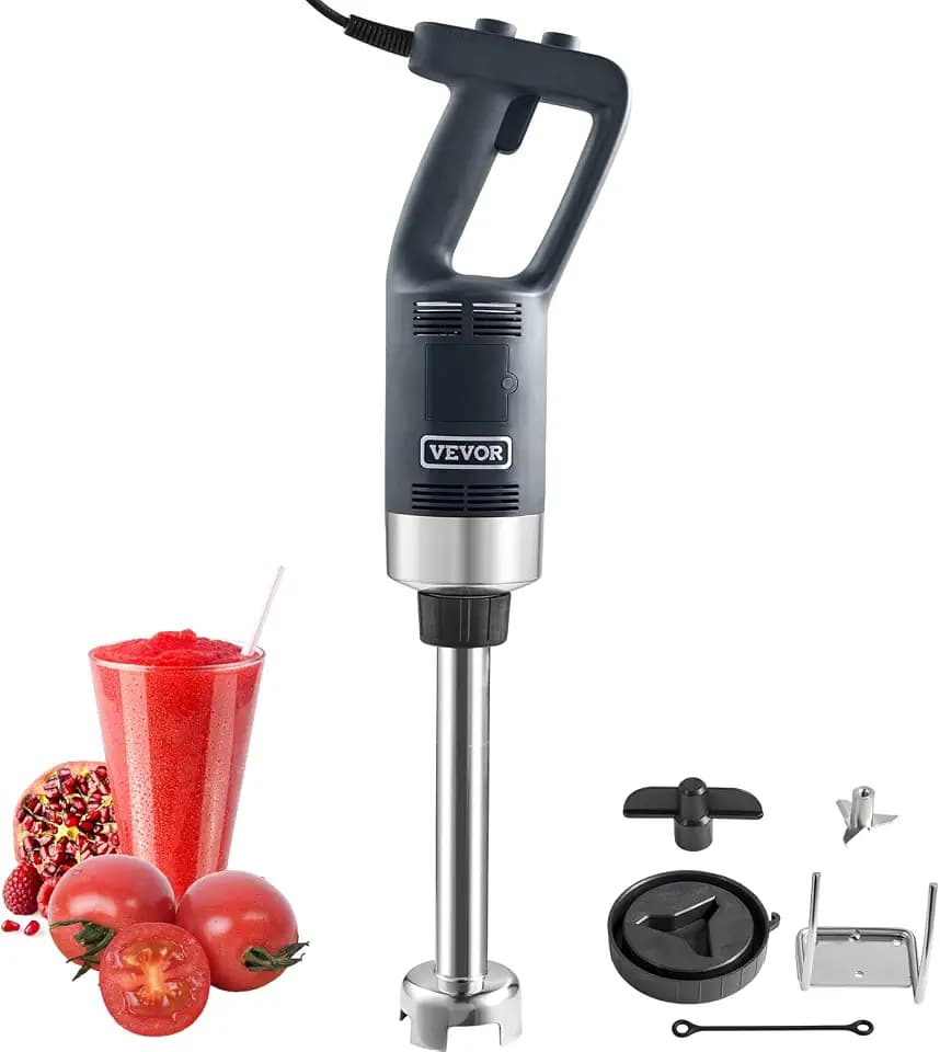 Vevor Commercial Immersion Blender, 750W, 12" Heavy Duty Hand Mixer, Variable Speed, 304 Stainless Steel Blade, Multi-Purpose