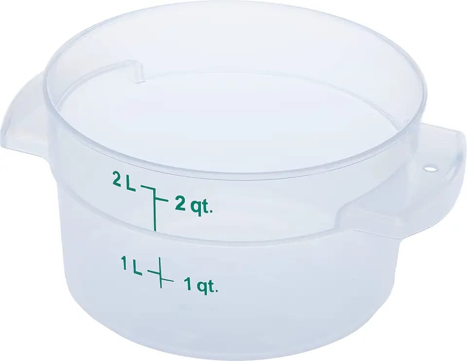 Carlisle FoodService Products Storplus Round Food Storage Container with Stackable Design for Catering, Buffets, Restaurants, Polypropylene (Pp), 2 Quart, Clear