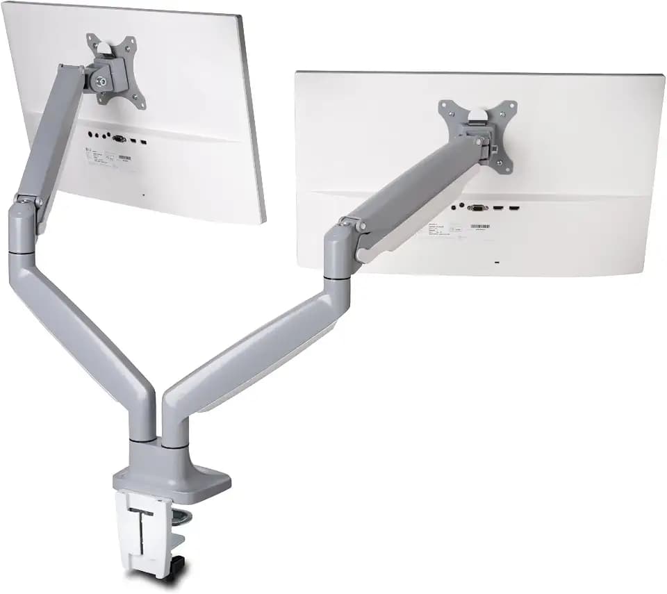 Kensington SmartFit Monitorarm für 2 Monitore, mit One-Touch Design und Gasdruckfeder zur optimalen Höheneinstellung, flexible Monitorhalterung für Bildschirme bis 32 Zoll, VESA 75/100, Grau, K55471EU