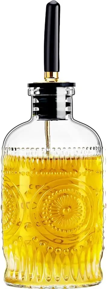 gegewawa Glass Olive Oil Dispenser Bottle, Small 7oz, Metal Spout, 1 Pack