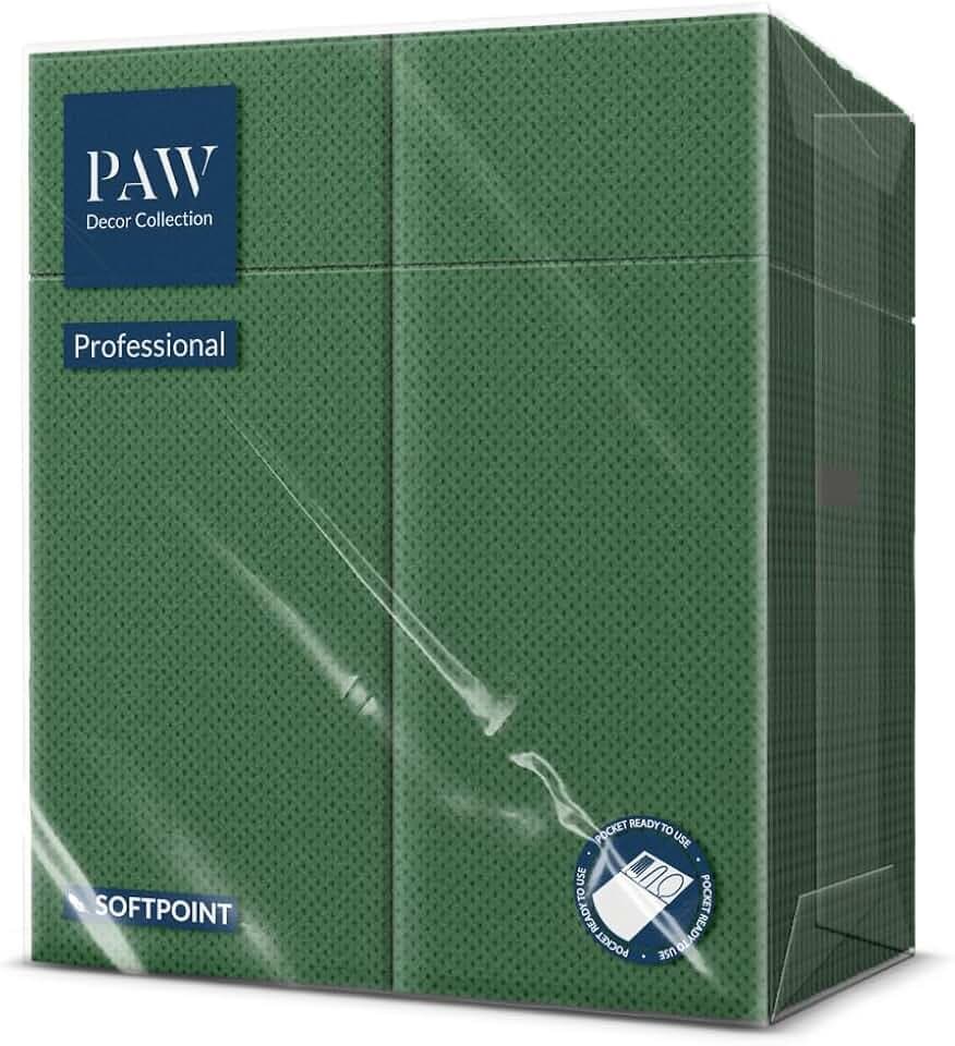 PAW Besteckservietten 1/8-Falz, 50 Stück Soft Point - Stechpalmengrün