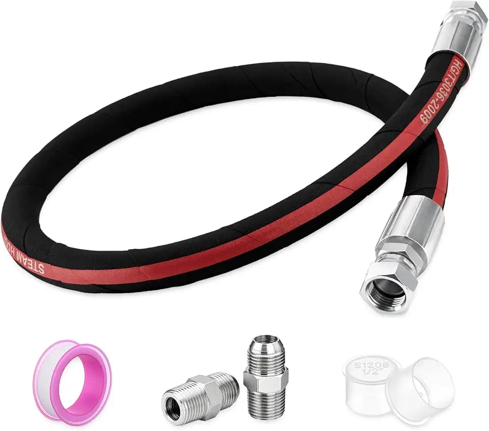 1/2 in x 40 in NPT Air Compressor Jumper Hose, 700 PSI, 428°F