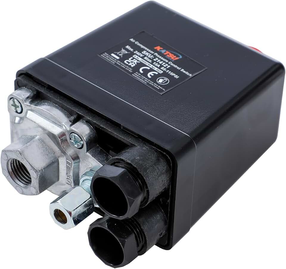 ORAZIO Luftkompressor Druckschalter G1/4" 220V One Ausgang Einphasig Hochleistungs Druckschalter Steuerventil Luftkompressorzubehör 214121