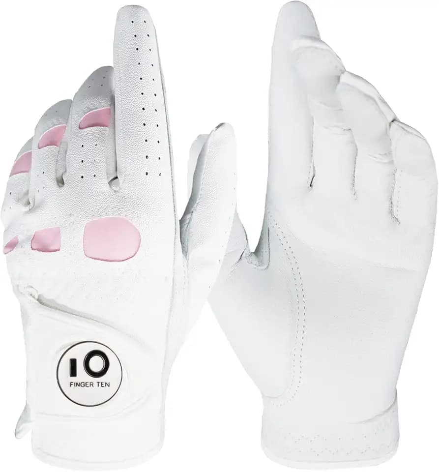 FINGER TEN Golf Gloves Women with Ball Marker Left Right Hand