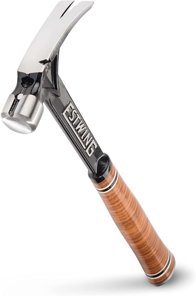 ESTWING Ultra Series Hammer, Short, 15oz Smooth Face, Leather Grip, E15SR