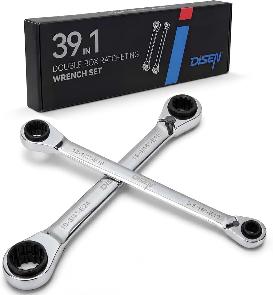 DISEN 39-in-1 Reversible Ratcheting Box Wrench Set Double Box End