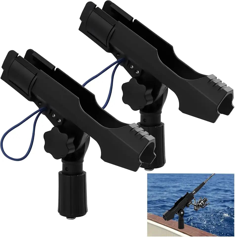 2‑Pack Kayak Fishing Rod Holders, 360° Adjustable Pole Holders for Boats