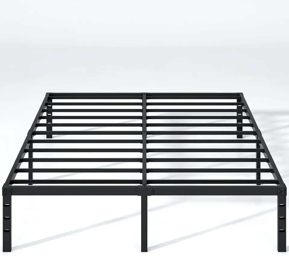 NEW JETO Metal Bed Frame,Queen Size Bed Frame with Storage Space,18 Inch