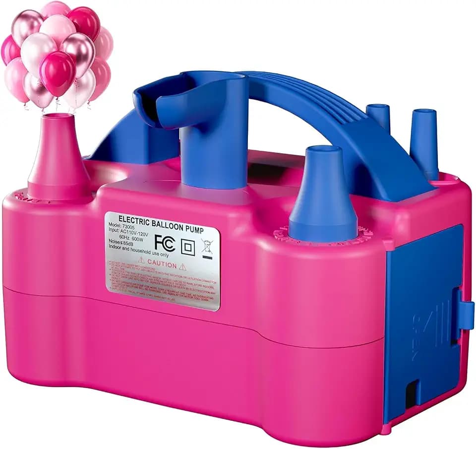 SINBEE Balloon Pump Electric Party Decorations - Portable Dual Nozzle Balloon Inflator for Party Balloons, Birthday, Baby Shower
