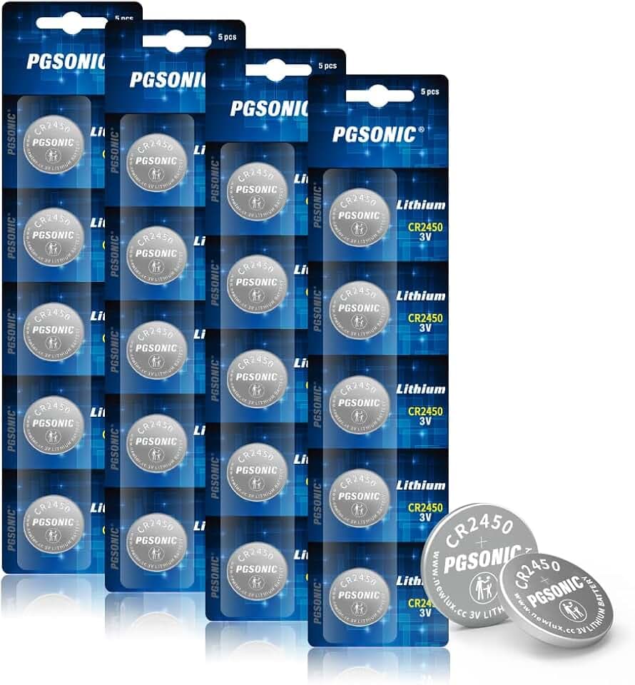 CR2450 Lithium Knopfzellen 3V, 20er Pack, CR 2450 Batterien