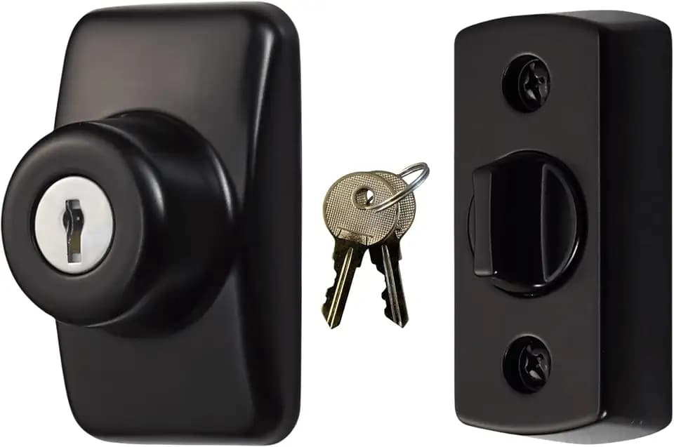 Ideal Security GL Keyed Deadbolt for Screen and Storm Doors, Black