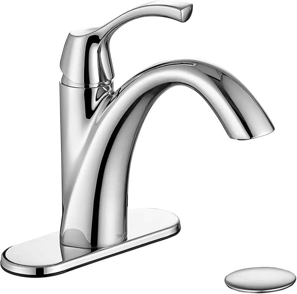 Single Handle Bathroom Faucet Chrome with Drain and Water Supply Lines