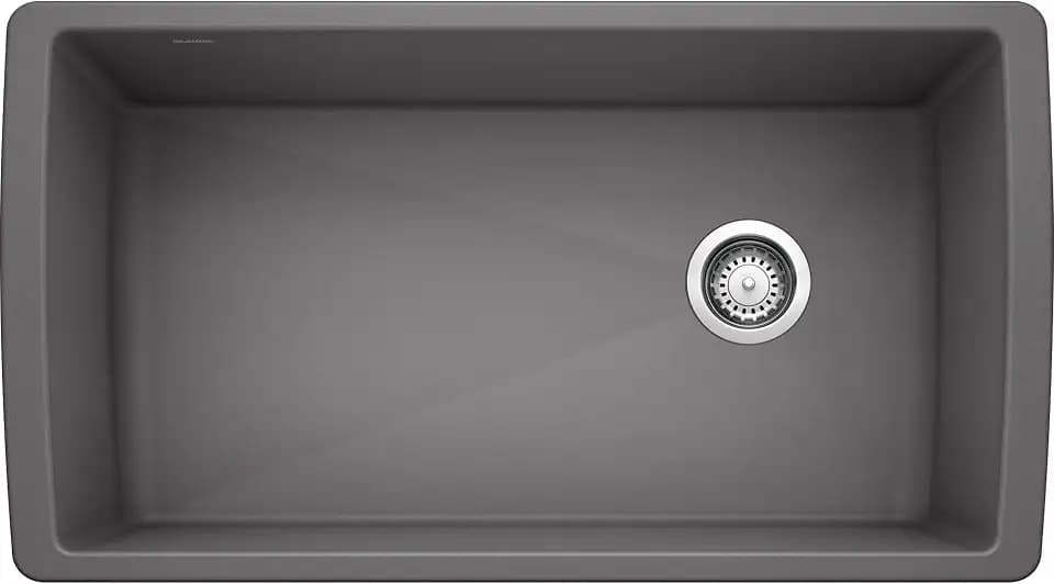 BLANCO, Cinder 441764 DIAMOND SILGRANIT Super Single Undermount Kitchen Sink, 33.5" X 18.5"