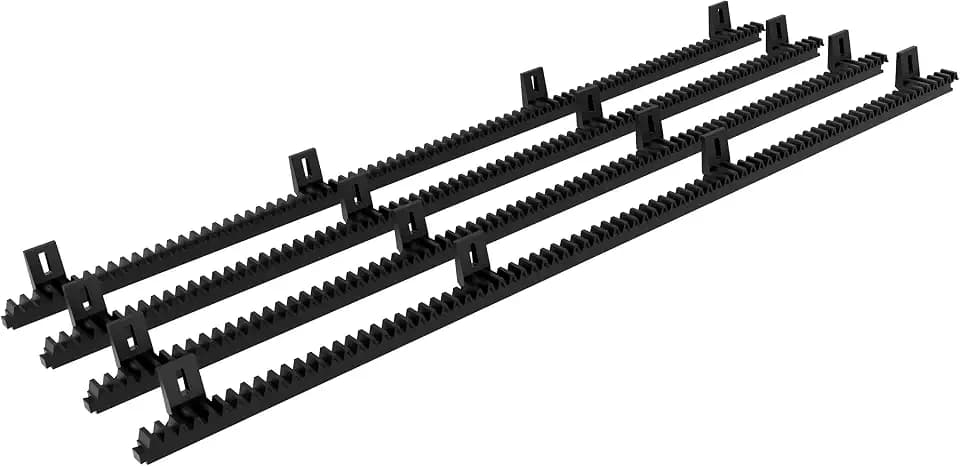 Blütezeit Heavy Duty Reinforced Nylon Gear Rack 4pcs, with Metal Insert for All Sliding Gate Openers Including Mounting Hardware, Total 13.12 Feet