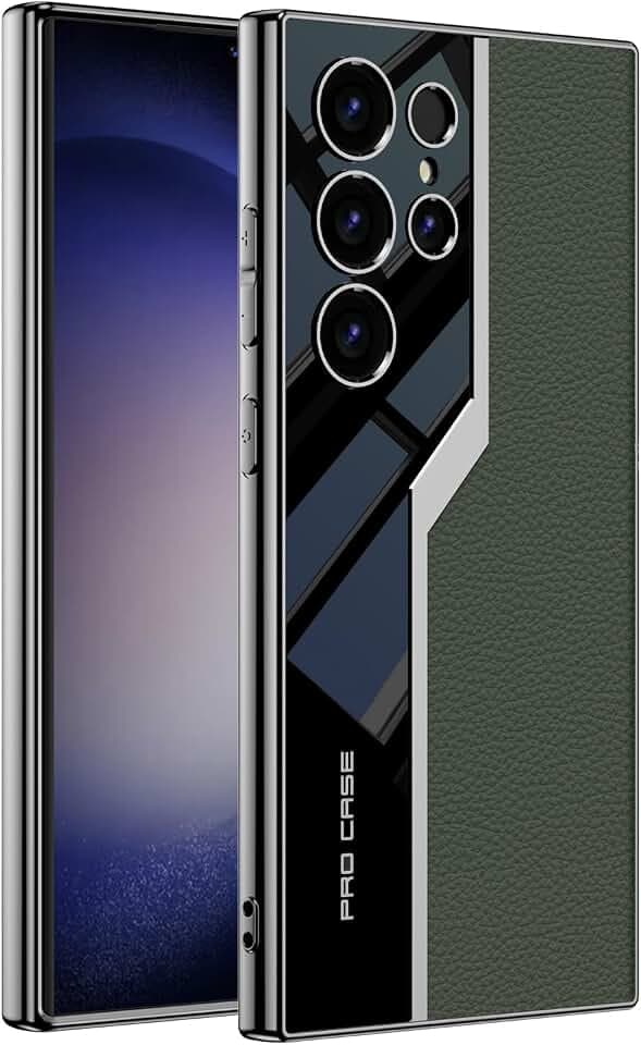 Lunivop for Samsung Galaxy s24 Ultra Case TPU Frame &Back PU Leather Cover Slim Silicone Funda para S 24 Ultra 6.8 '' 5G 2024 Shockproof Best S24Ultra Phone Cases Green